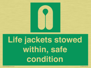 Life jackets stowed within